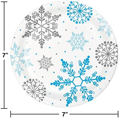 המרה יצירתית של צלחות קינוח של פתית שלג בחורף, 7 , רב צבעוני
