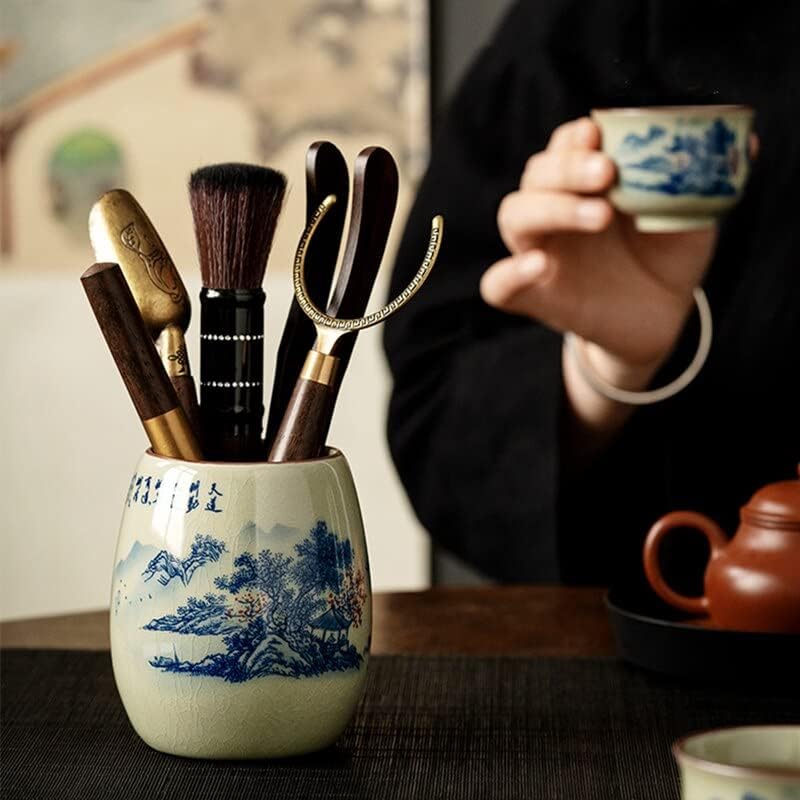 ערכת תה נוף חרס קונג פו טקס תה אביזרים אחסון כלי תה סיני כלי עט עט לוטוס סיר