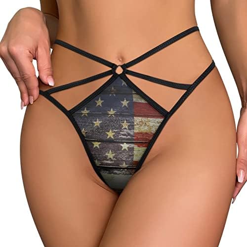 דגל עץ אמריקני נשים סקסיות מיתרי G-String תחתוני חוטיני תחתונים תחתונים תחתונים תחתונים נמוכים T-Back