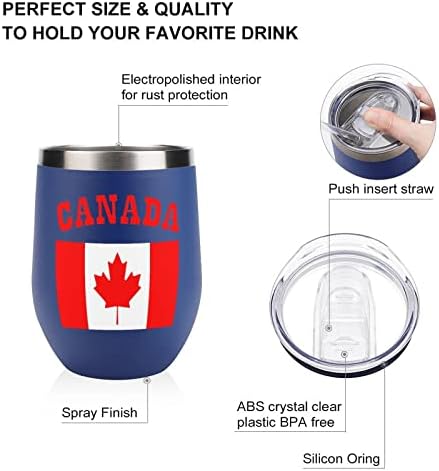 דגל קנדה דגל קנדה כוס כוס ואקום כוס מבודד כוס נירוסטה נירוסטה בקבוק ספל ספל 12 גרם עם מכסה