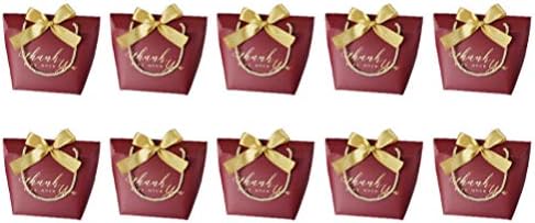 שקיות המוטון 10 יחידות נייר קופסת ממתקים לחתונה תודה לתיק תיק עוגיות מכולות מסיבת טביעה קופסא עם ידית לחג המולד