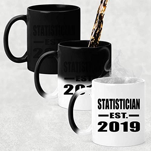 סטטיסטיקאי עיצוב מבוסס אסט. 2019, 11 עוז צבע שינוי ספל חום רגיש קסם תה-כוס ידית, מתנות יום הולדת