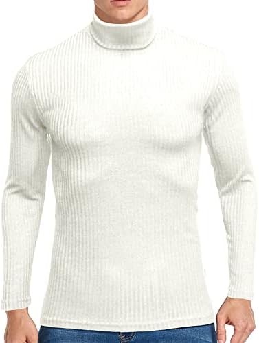 גברים של תרמית גולף חולצות מצולע ארוך שרוול סוודר סוודר בסיסי תוכנן חולצות אלסטיות רזה בכושר למעלה