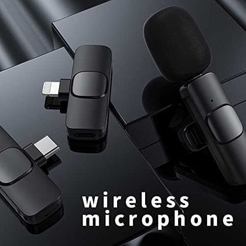 מיקרופונים אלחוטיים Wireless לאייפון, תקע והפעלה של 2.4 ג ' יגה הרץ, עם מיקרופונים להפחתת רעש, הקלטת