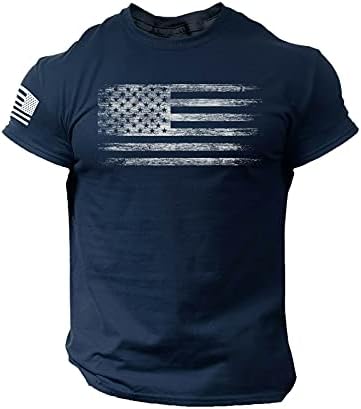 ZHUER 2023 חולצות טריקו לקיץ לגברים דגל אמריקאי חולצות פטריוטיות שרוול קצר טי גרפי צווארון 4 ביולי טש חולצות