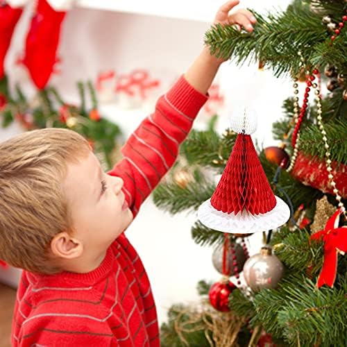 אטמוספרה לחג המולד של עץ כובע חג המולד חלת הדבש קישוט לחג המולד סנטה דבש קישוטי פעמון תליון