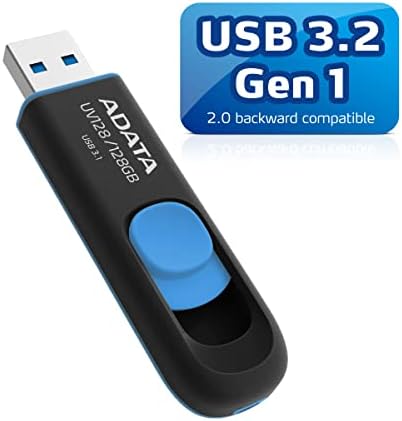 Adata UV128 32GB USB 3.0 כונן הבזק נשלף נשלף, כחול