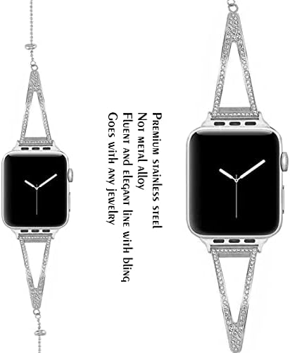להקות Bling תואמות להקות שעון Apple 38 ממ 40 ממ 41 ממ 42 ממ 44 ממ 45 ממ IWatch Series 8/7/6/5/4/3/2/1/SE,