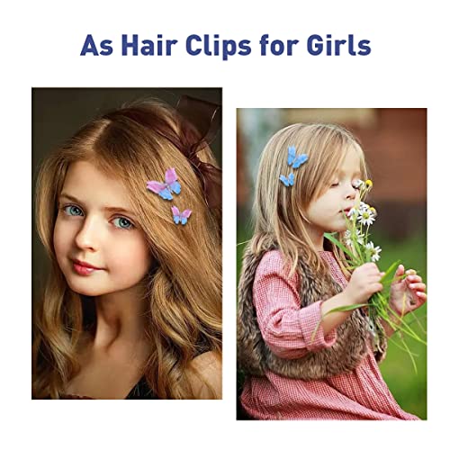 16 חתיכות פרפר שיער קליפים עבור בנות גליטר סיכת פרפר שיפון פיות כנפי שיער אביזרי עבור נשים