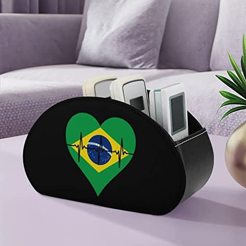 אהבה מחזיק שלט רחוק של פעימות לב ברזיל עם 5 תאים מיכל אחסון ארגוני מארגן מרחוק לטלוויזיה לבקרי דוד