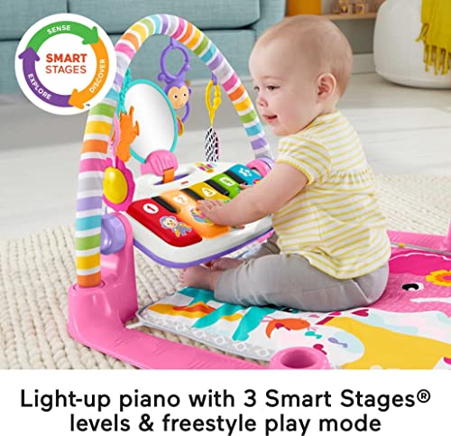 צרור צעצוע תינוקות של פישר-פרייס כולל חדר כושר לתינוק עם צעצוע לומד פסנתר בעיטה ומשחק וסט של 2 מרקאות