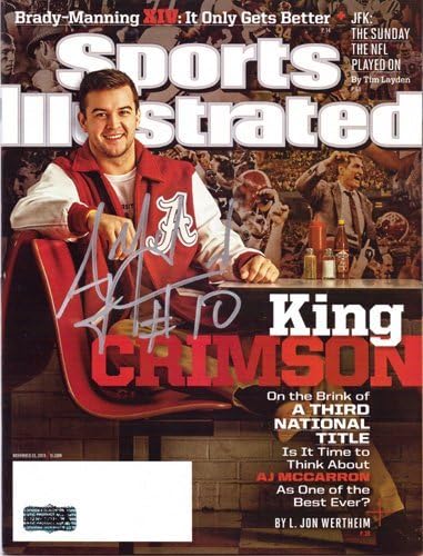 AJ McCarron חתימה/חתמה על Alabama Crimson Tide Sports Illustrated - King Crimson Edition