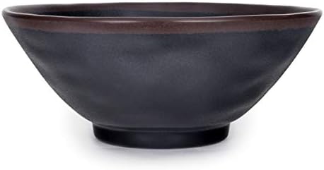 סגנון יפני Tenmoku Melamine Rice Rice Noodle Udon Ramen Pho קערה שחורה אבן מט גימור 14 fl oz
