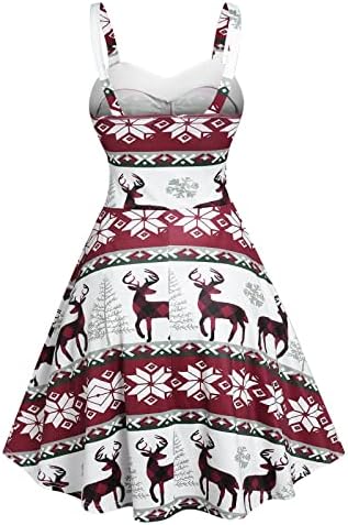 נשים סקסי קלע מידי שמלות 1950 בציר רוקבילי נדנדה שמלת פתית שלג שרוולים חג המולד לנשף תה שמלה