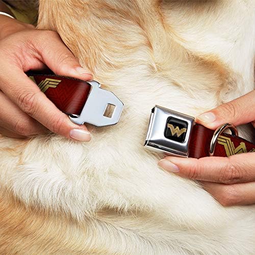 אבזם-למטה כלב צווארון חגורת בטיחות אבזם וונדר וומן 2017 סמל האדומים מדליות זהב 16 כדי 23 סנטימטרים