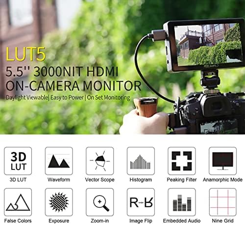 Xixian lut5 5.5 אינץ 'DSLR מצלמה צג שדה צג וידאו 3000NIT