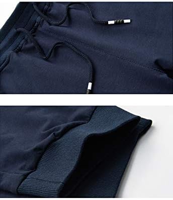 מכנסי זיעה לגברים של FLYGO מתחת לאימון כותנה בברך פיתוח גוף ריצה 3/4 מכנסי קפרי ג'וג'ר