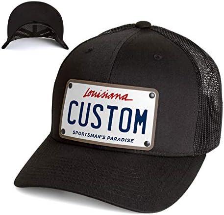 לוחית רישוי מותאמת אישית כובע נהג משאית מודפס על תיקון עור.