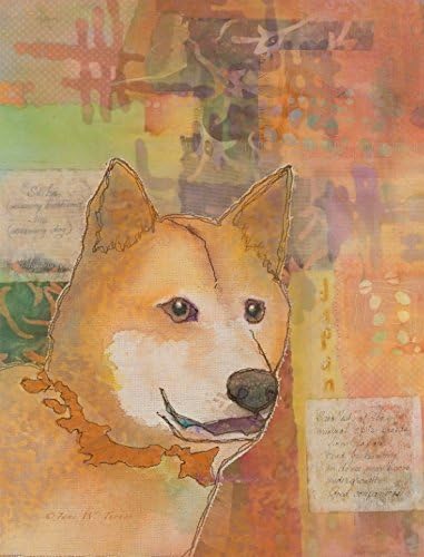 מסגרת תמונה של N.Sunforest בד כלב הדפס חמוד על בד קיר קיר קיר קיר קיר קיר 12 x 16