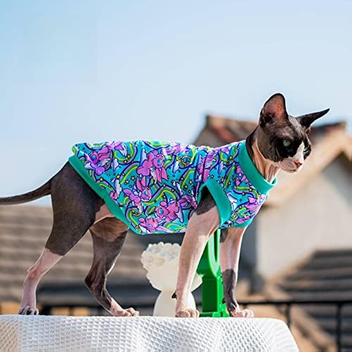Sphynx CAT בגדי קיץ לחתולים רק חולצות טריקו חמודות כותנה חמודות של כותנה רכה נושמת אפוד עם חולצות חתלתול