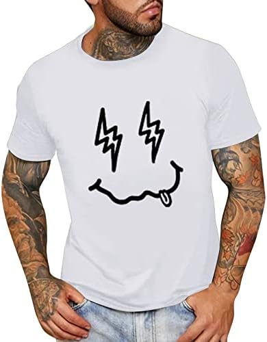 חולצות טריקו של שרוול קצר של XXBR Mens קיץ מצחיק הדפס גרפי מצחיק