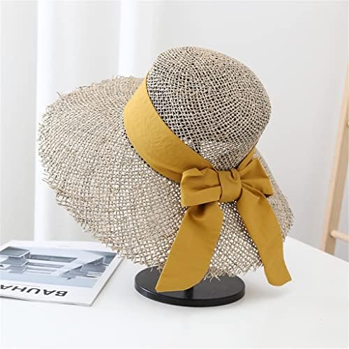 לרכוש נשים אפור ארוג עשב ים מגבעת כובע מזדמן שמש חוף כובעי רחב ברים קיץ כובע יוניסקס קש כובעים
