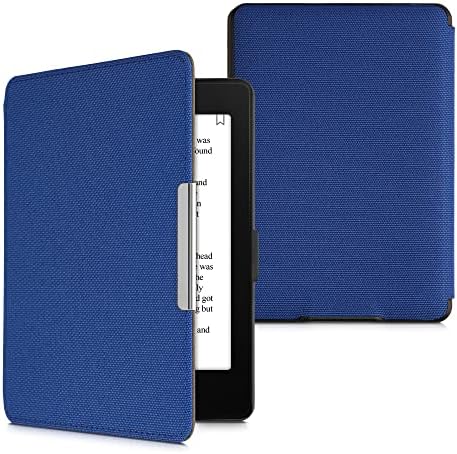 מארז קווומוביל תואם למארז אמזון קינדל נייר לבן-ניילון מגן לקורא אלקטרוני כיסוי פוליו בסגנון ספר-כחול