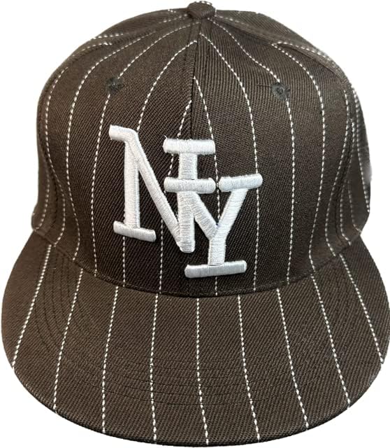 ניו יורק פסים מצויד כובע היפ הופ בייסבול כובע כובע. גודל: בינוני 7 אדום, בז', חום, לבן, שחור, כחול