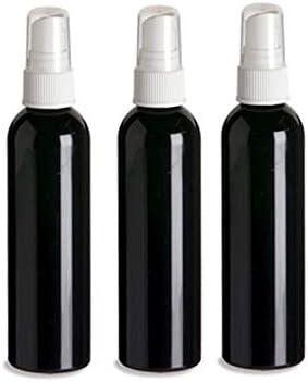 חוות טבעיות 4oz בקבוקי ריסוס פלסטיק שחור - 3 אריזות מיכלי בקבוק ריסוס ריסוס ריסוס - שמנים אתרים - שיער