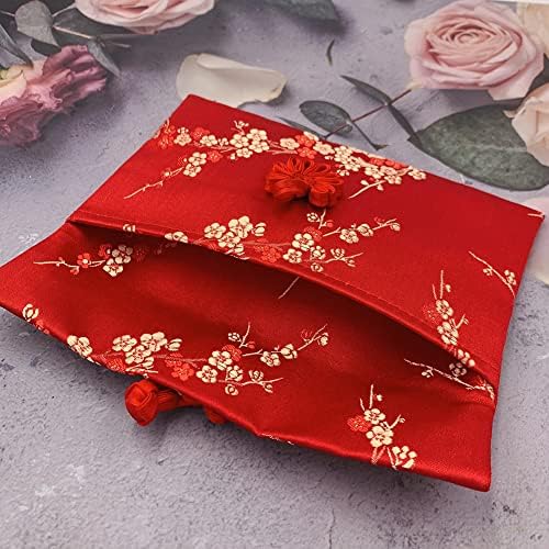 4 יחידות משי אדום מעטפות מזל כסף כיסים הונגבאו סיני אלמנט הזמנה לעטוף לחתונה, חדש שנה, פסטיבל האביב