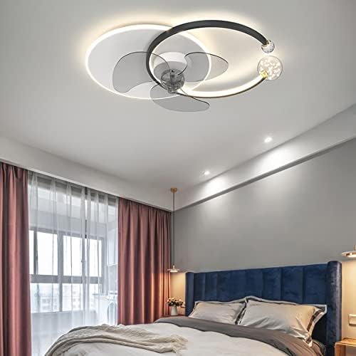 מאווררי תקרה של פהון עם מנורות, מאוורר עם אור תקרה הפיך 3 צבעים לעמעום LED לעומק אורות תקרת חדר שינה