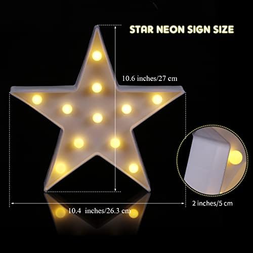 2 מחשבים כוכבים פלסטיק לילה קליל סוללה מופעלת LED Marquee Stare Sign Sign Start Star Thip Modeat