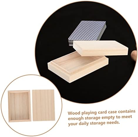 מארגן קופסאות עץ של Cabilock עם מכולות מכסה עם מכסים מכולות מתנה כרטיסי עץ קופסאות אחסון קופסאות