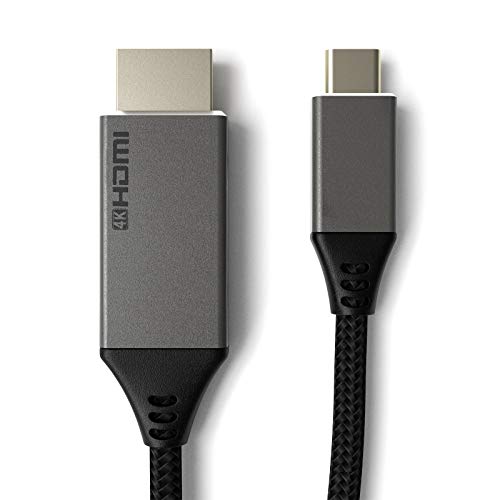 USB C ל- HDMI כבל 3ft, 4K USB Type-C ליציאות HDMI כבל ניילון קלוע למשרד הביתי