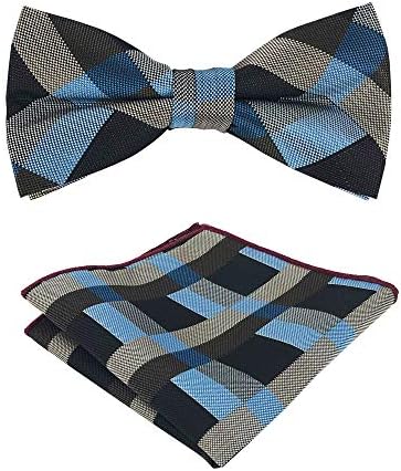 סקיני עניבות לגברים חידוש משובץ לבדוק עסקי חתונה אופנה פורמליות עניבות 2.7, כיס כיכר, עניבות פרפר