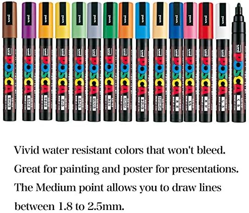 יוני צבע סמן פוסטר צבע 22 סימון עט בינוני נקודת מחשב-5 מ ' 15 סטנדרטי & מגבר; 7 צבעים טבעיים סט עם עט מגע כדורי