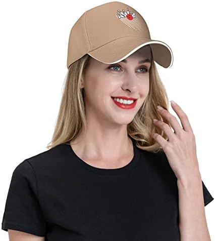 Flyjbs Unisex Bowling Balling כובע בייסבול מתכוונן, כובע בייסבול סיכות באולינג לגברים נשים