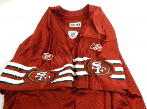 2004 סן פרנסיסקו 49ers Blank משחק הונפק אדום ג'רזי 42 DP34702 - משחק NFL לא חתום בשימוש בגופיות