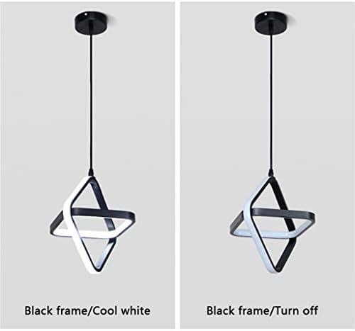 תליון קליל אור מינימליסטי שחור שחור מסגרת לבנה מובילה מנורה לתלייה לסלון לקישוט פינת אוכל בחדר שינה