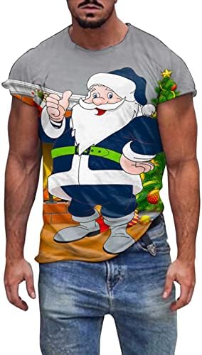 WOCACHI מעצב גברים לחג המולד חולצות שרוול קצר