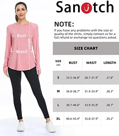 Sanutch שרוול ארוך יוגה עליונה חולצות אימון ארוכות במיוחד