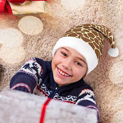בעלי החיים ג ' ירפה דפוס חג המולד כובע רך קטיפה סנטה כובע מצחיק כפה עבור חג המולד לשנה חדשה