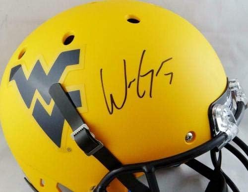 וויל גריר חתם על קסדת שוט צהובה בגודל מלא במערב וירג 'יניה - קסדות קולג' חתומות