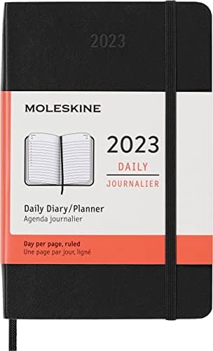Moleskine 2023 מתכנן יומי, 12 מ ', כיס, שחור, כיסוי רך