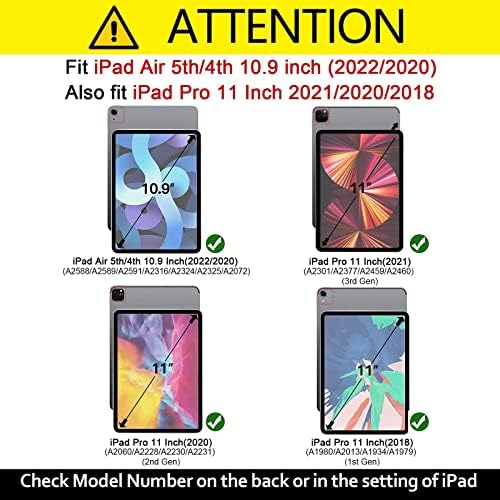 מקרה DTECK לאייפד אייר 5th 2022/iPad Air 4 10.9 , מתאים גם ל- iPad Pro 11 אינץ '2022/2021/2020/2018,