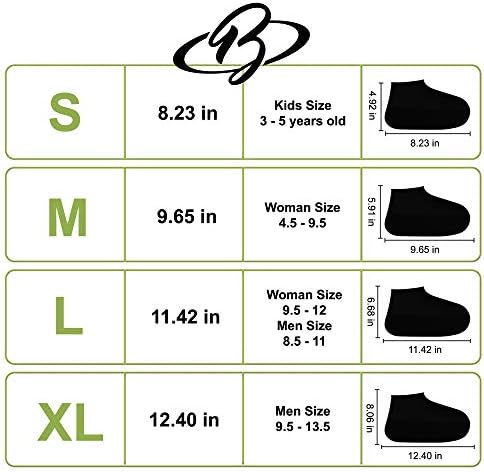 BOVAI - מכסה נעליים אטומות למים כיסוי נעלי גשם לשימוש חוזר כיסוי סיליקון נעל קסם ריצה מכסה מגן גומי