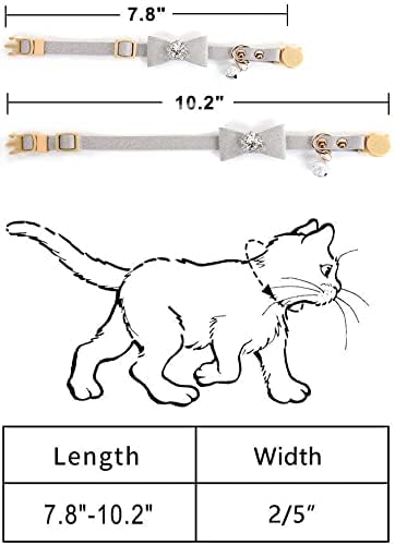 סט צווארון חתול מתכוונן סופר-בודי בדלני עם יהלומי פעמון עניבת פרפר לחתלתול גור