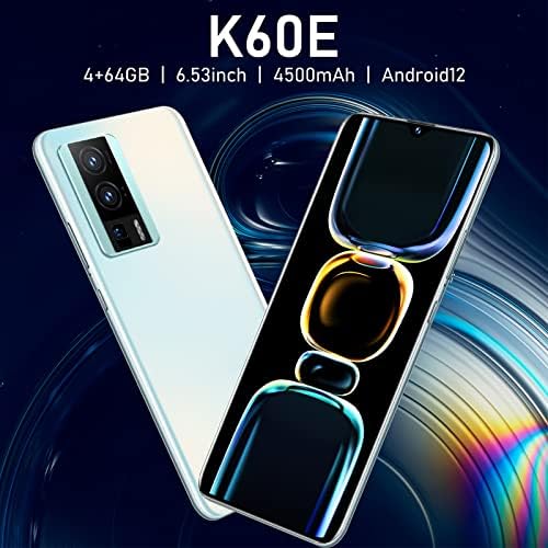 סמארטפון k60e לא נעול, 4G טלפונים סלולריים של אנדרואיד עם מסך גדול בגודל 6.53 אינץ