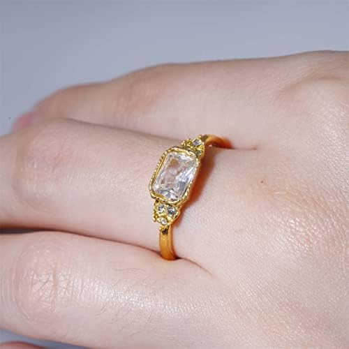 עוסק טבעת בהיר לנשים לבן תכשיטי תכשיטי זירקון אופנה טבעת אבן טבעות טבעת מגוון חבילה