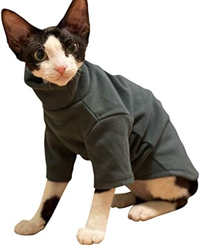 בגדי חתול חסרי שיער של אוצסטין, סוודר צווארון גבוה באווז קטיוני בחימום עצמי חם בסתיו ובחורף, לספינקס, קורניש רקס,